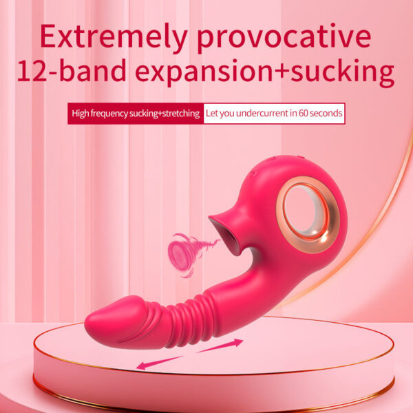 Warm telescopic stick sucker female masturbation appliance massage stick
