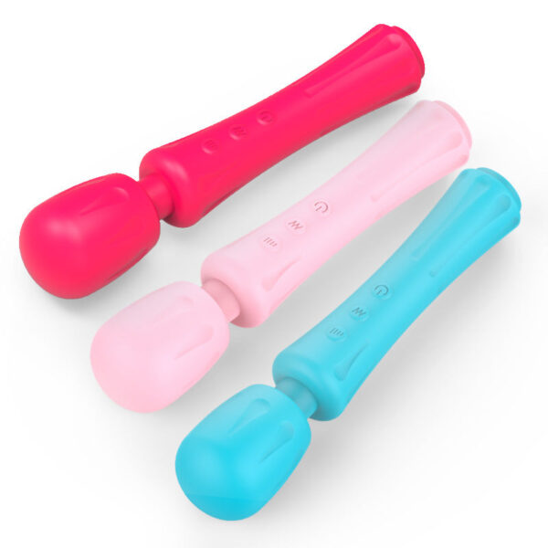 Silicone rechargeable AV stick sex fun female strong shock masturbation massager