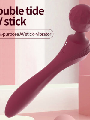 Liquid Silicone Double Head Vibrator Female Masturbation Warm AV Stick Massager