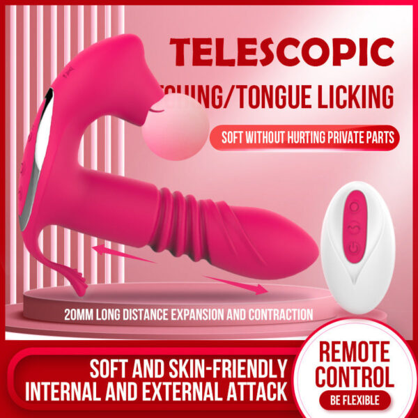 Female Invisible Retractable Wear Wireless Remote Control Tongue Licking Massager