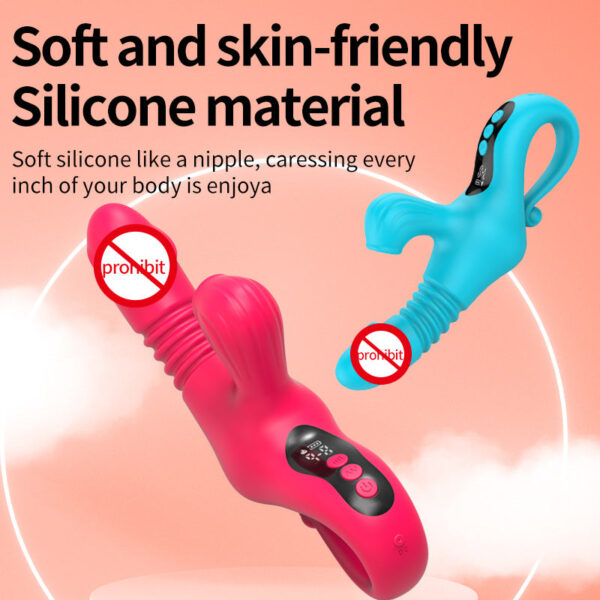 Heating telescopic stick display vibrating stick female masturbation sucking massager