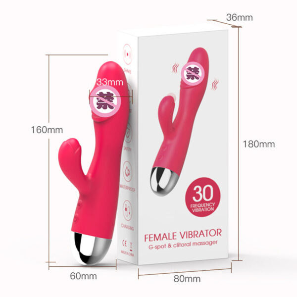 Silicone charging double head vibrator female masturbation massager