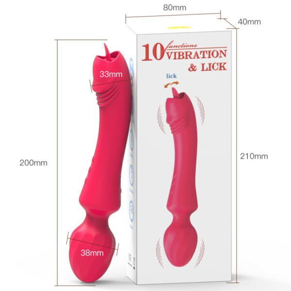 Rechargeable Silicone Double Head Vibration AV Stick Adult Sex Products Tongue Licking Massager