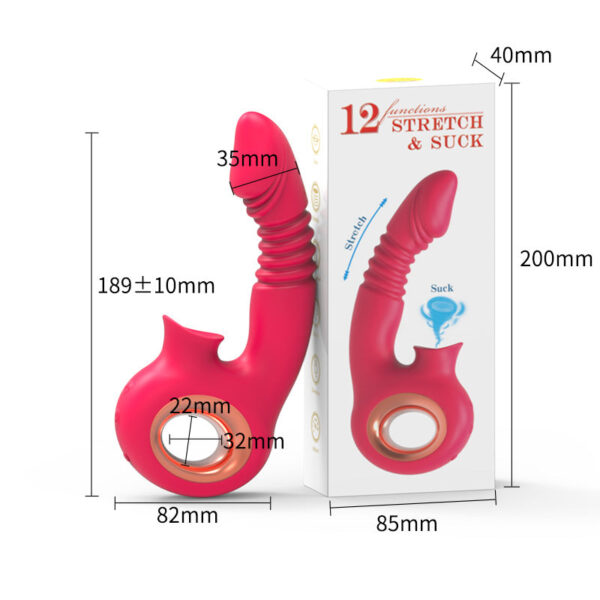 Warm telescopic stick sucker female masturbation appliance massage stick