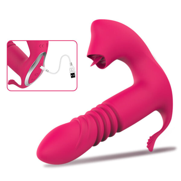 Female Invisible Retractable Wear Wireless Remote Control Tongue Licking Massager