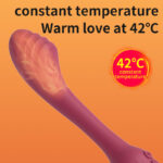 Liquid Silicone Double Head Vibrator Female Tongue Licking Masturbation Appliance Heating Rod