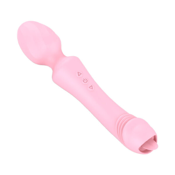 Rechargeable Silicone Double Head Vibration AV Stick Adult Sex Products Tongue Licking Massager