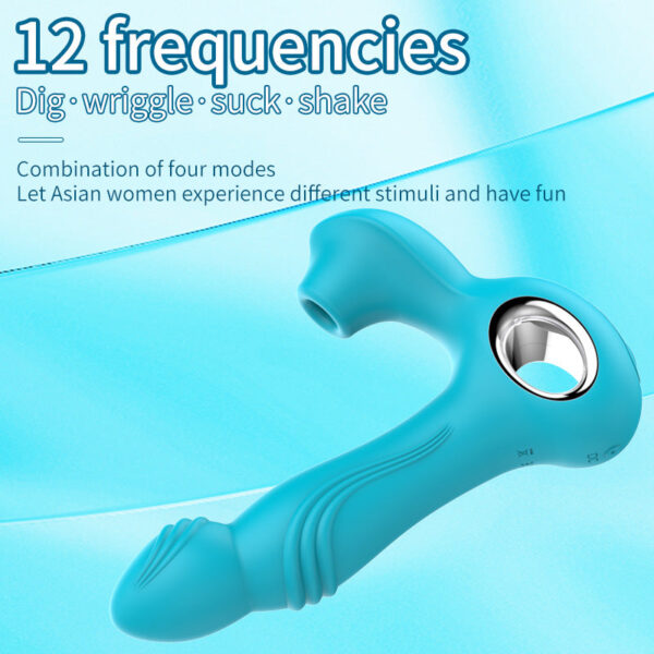 12 Frequency Pull Stick Squirming Sucking Wear Female Masturbator Vibrator