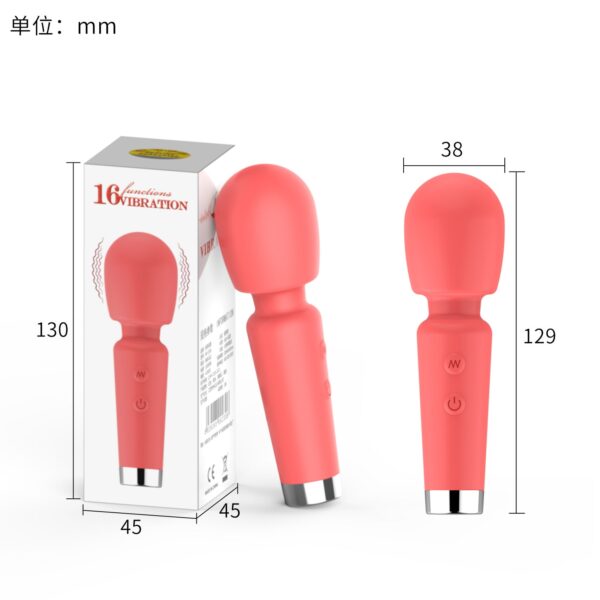 Mini Compact Silicone AV Stick 16 Band Vibrating Female Masturbator