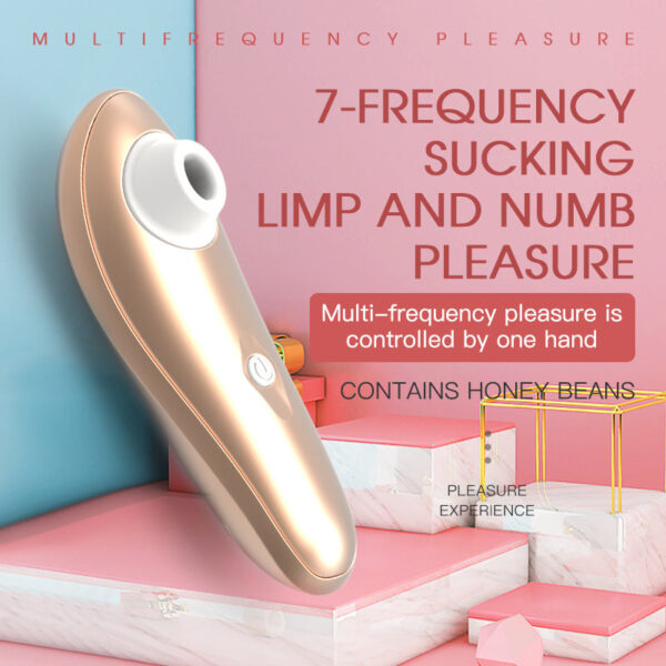 Female Silicone 7-Frequency Sucker Honey Beans Tease Suck Yin Sex Masturbation Massage Stick