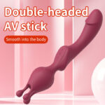 Liquid Silicone Double Head Vibration AV Stick Female Masturbation Sex Toy Heating Stick Massager