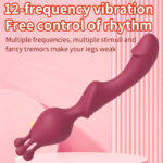 Liquid Silicone Double Head Vibration AV Stick Female Masturbation Sex Toy Heating Stick Massager