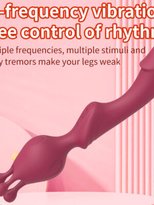 Liquid Silicone Double Head Vibration AV Stick Female Masturbation Sex Toy Heating Stick Massager