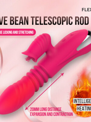 New Silicone Telescopic Rod Warm Tongue Licking Vibrating Rod
