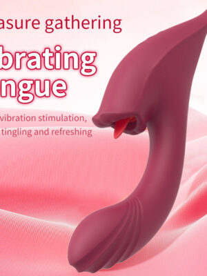 Liquid Silicone Tongue Licker Vibrator Female Masturbation Appliance Heating Rod