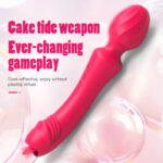 Rechargeable Silicone Double Head Vibration AV Stick Adult Sex Products Tongue Licking Massager