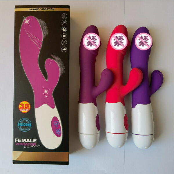 Double head silicone vibrating stick female masturbation massage stick