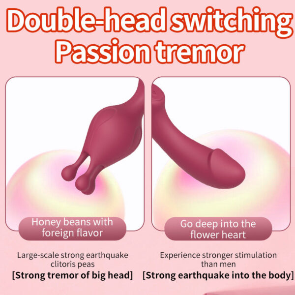 Liquid Silicone Double Head Vibration AV Stick Female Masturbation Sex Toy Heating Stick Massager