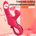 Heating telescopic stick display vibrating stick female masturbation sucking massager