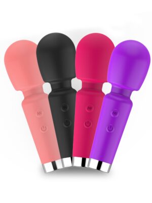 Mini Compact Silicone AV Stick 16 Band Vibrating Female Masturbator