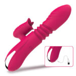 New Silicone Telescopic Rod Warm Tongue Licking Vibrating Rod