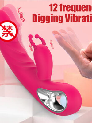 Silicone Pull Rod Heating Vibrator Massage Rod Female Masturbator