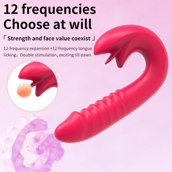 12 Frequency Tongue Licker Vibrator Female Masturbation Sex Toy Retractable Stick