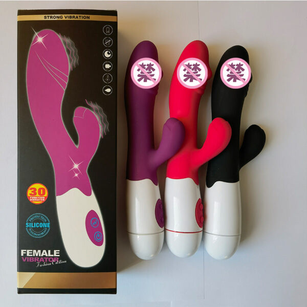 Double head silicone vibrating stick female masturbation massage stick