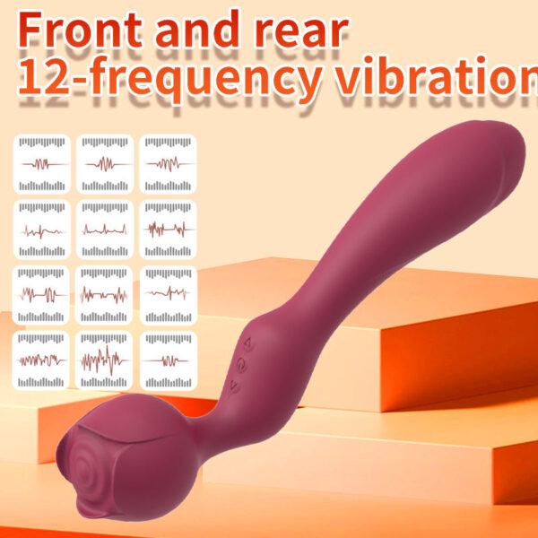 Liquid Silicone Rose Head Vibrator Warm AV Stick Massage Stick