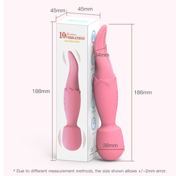 Double head AV stick tongue licking vibration massager female masturbator