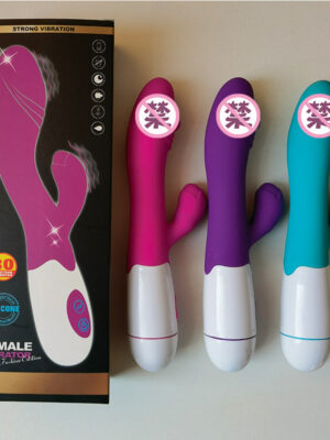 Double head silicone vibrating stick female masturbation massage stick