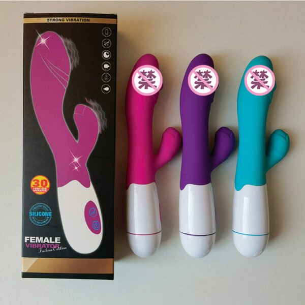 Double head silicone vibrating stick female masturbation massage stick