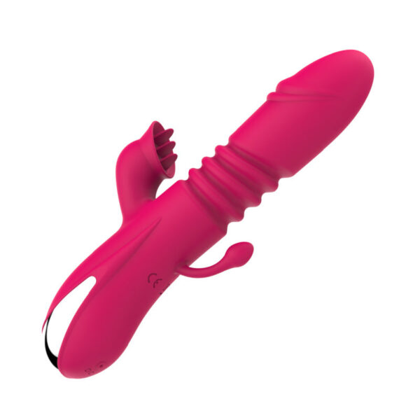 New female masturbation tongue licking vibrator silicone charging heating telescopic rod