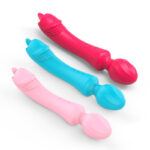Rechargeable Silicone Double Head Vibration AV Stick Adult Sex Products Tongue Licking Massager