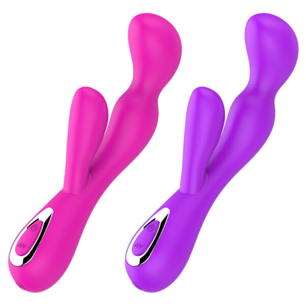 Hao Qi Fun Adult Sex Products Silicone Double Head Vibrating Stick Female Masturbation Massager Manufacturer Foreign Trade Wholesale