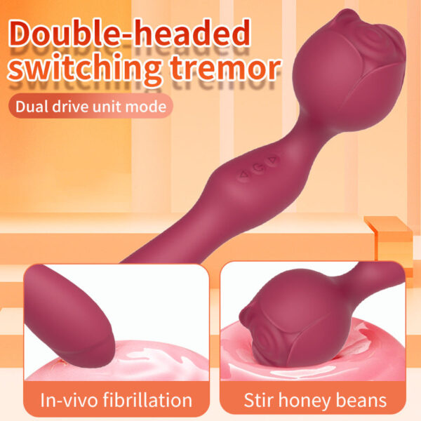 Liquid Silicone Rose Head Vibrator Warm AV Stick Massage Stick
